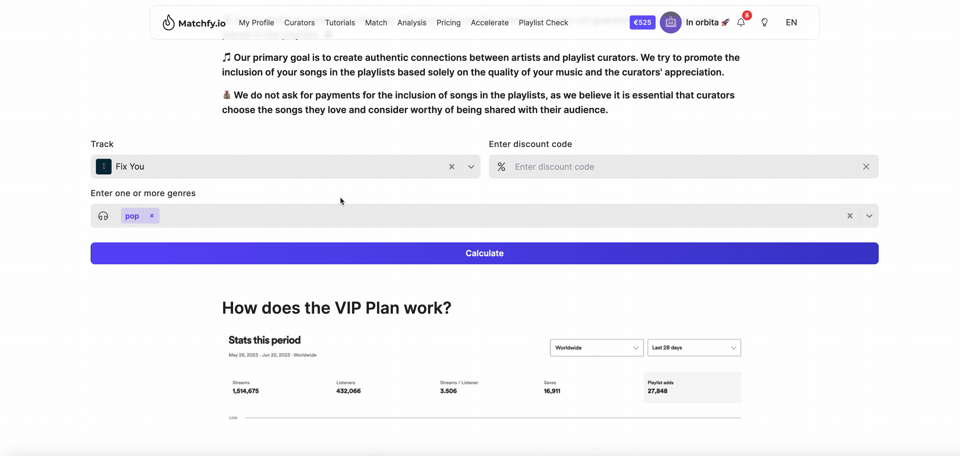 Matchfy's New VIP Plan: Promote Your Music to Thousands of Playlists with One Click