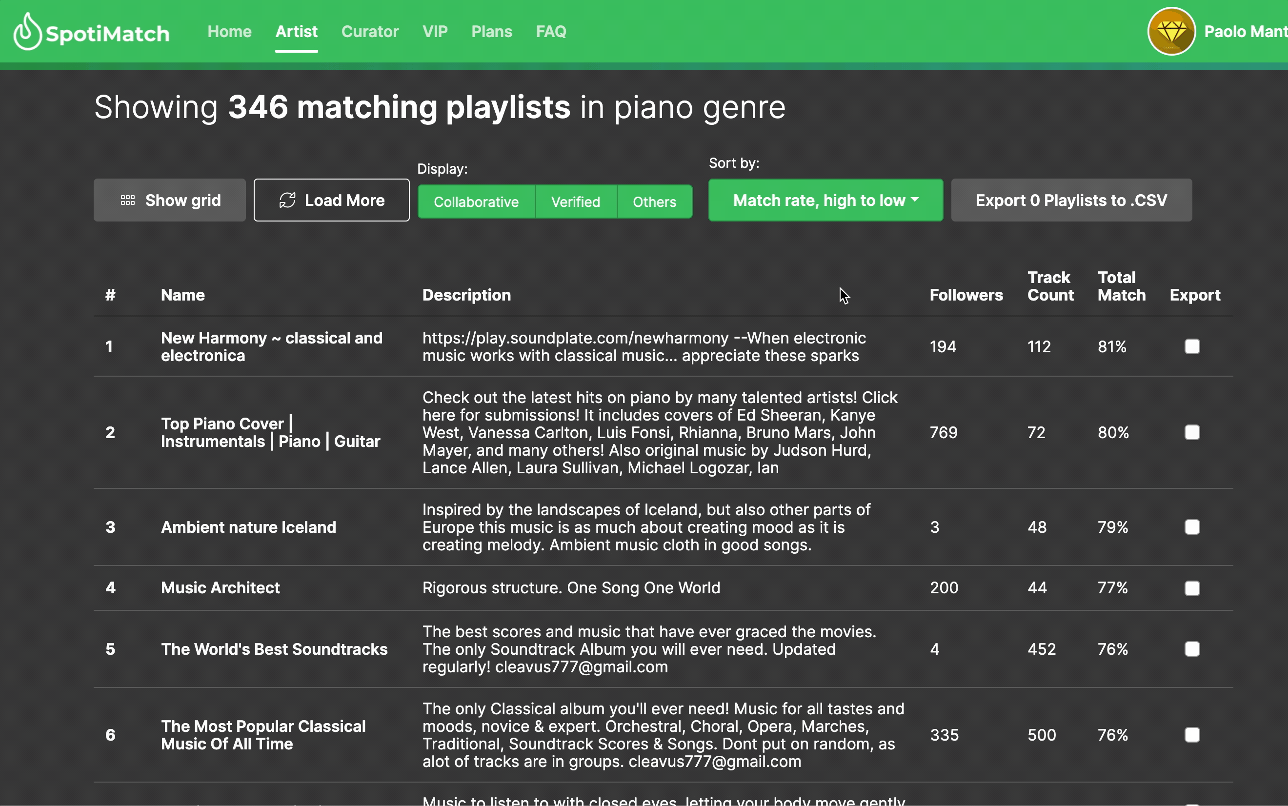 How to Easily Export CSV Curators contacts?