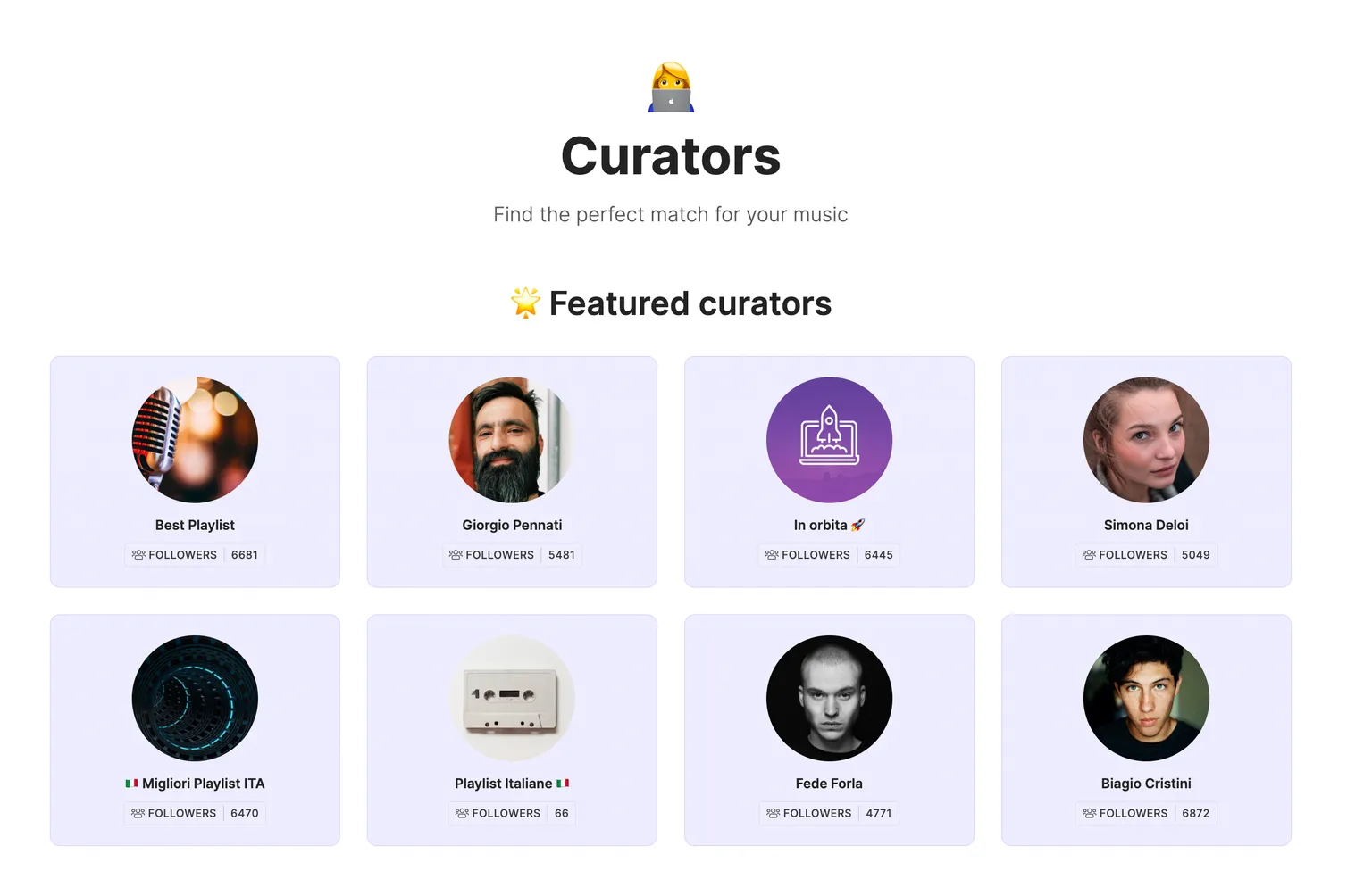 Promote your profile and your playlists on Matchfy.io!